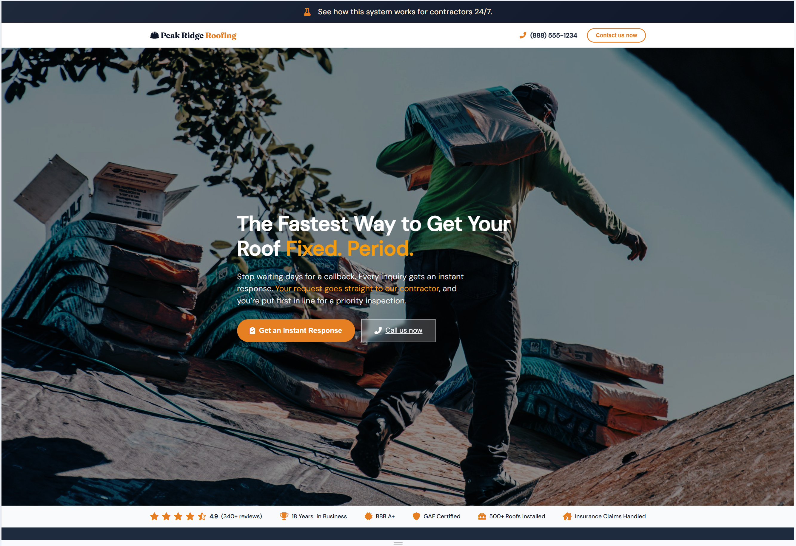 Roofing Lead Capture System Preview