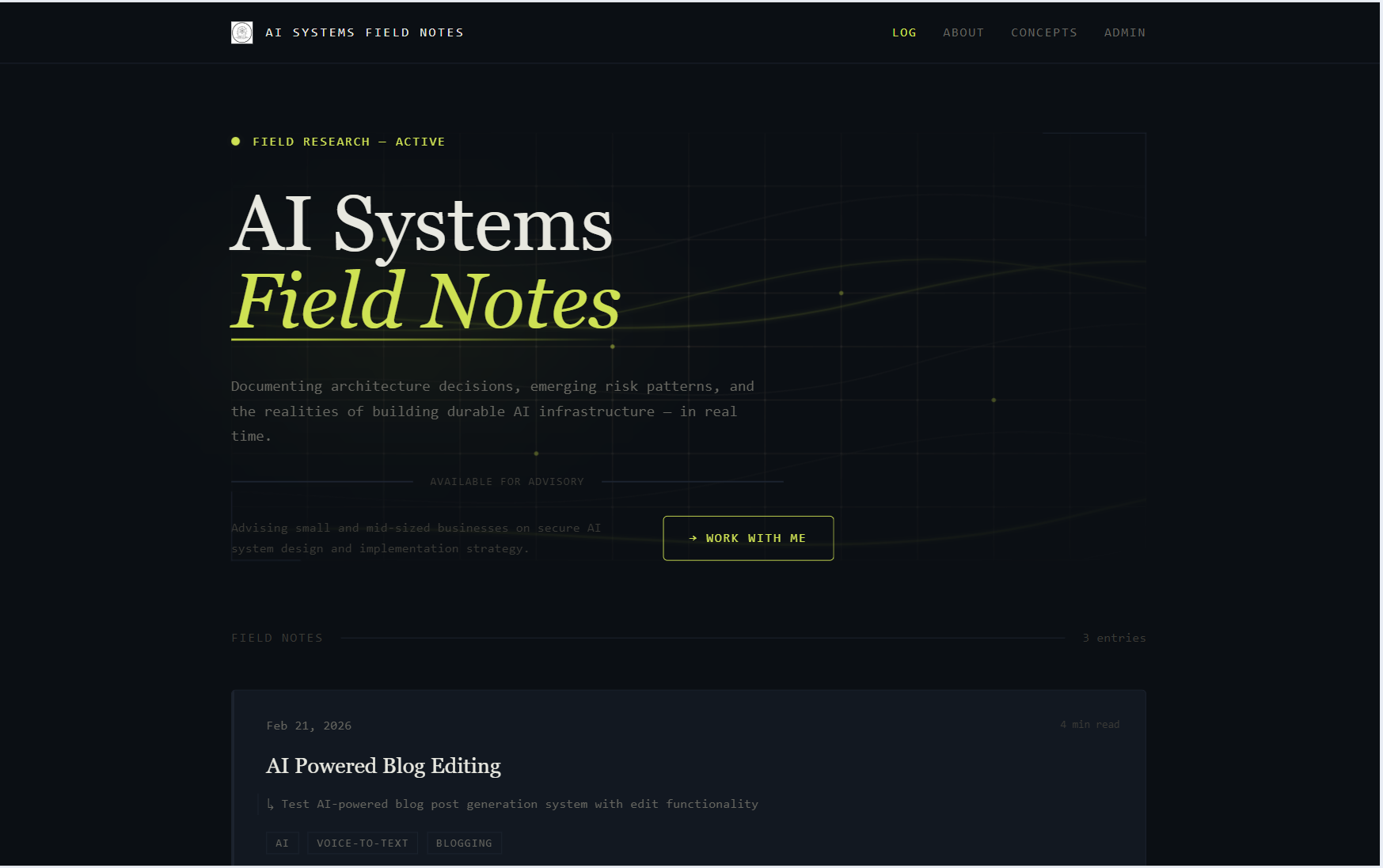 ai system field notes